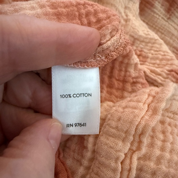 J. Jill Pure Jill Side Button Cotton Kimono Sleeve Top Tie-Dye Paprika Shade XL - Picture 6 of 8